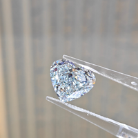 Bague et pendentif unisexe en or jaune 9K 14K 18K avec diamant bleu de laboratoire en forme de cœur, pierre précieuse lâche, sur mesure