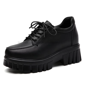 Zapatos de Mujer con Suela Gruesa, Estilo Coreano, Versátiles, de Piel, con Suela Gruesa, Estilo Británico, a la Moda, Primavera - Product Image 6