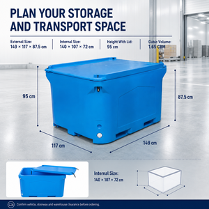 Bac isotherme robuste de 1000 L pour le transport réutilisable de fruits de mer et de produits alimentaires en chaîne du froid, logo personnalisé, OEM, vente en gros - Product Image 3