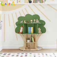 Haute qualité enfants étagère fougère vert naturel arbre bibliothèque bois matériel sans danger pour la cuisine extérieure salle à manger utilisation de la salle de sport