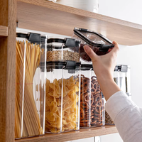 Récipients de stockage alimentaire hermétiques en plastique transparent sans BPA avec couvercles à verrouillage pour le rangement dans la cuisine et le garde-manger