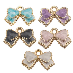 จี้โบว์เคลือบสีสันสดใส โลหะผสมสังกะสี ขนาดกลาง สำหรับทำเครื่องประดับ DIY - Product Image 5