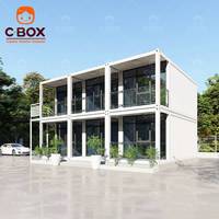 Cbox Luxury Villa modulaire préfabriquée à 2 étages, facile à assembler, hôtel, bureau mobile, résidence, bar, restaurant, maison conteneur en kit