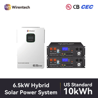 Batterie de rack 51,2 V 100 Ah, onduleur hybride 6500 W, certifié CB CE PSE UN38.3, pour système de stockage d'énergie résidentiel (ESS) et alimentation solaire de secours