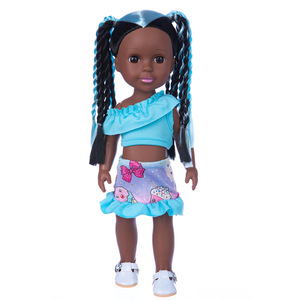 Muñeca Americana de 35 cm (14 Pulgadas) con Trenzas Rosas y Negras, Cabello Lacio, Juguete de Moda al por Mayor - Product Image 2