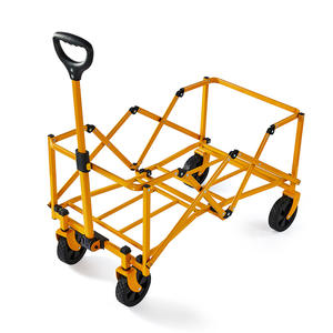 Chariot de camping pliable en aluminium à quatre roues, jaune doré, 94x48x101, pour le shopping, l'extérieur, portable, A301 - Product Image 1