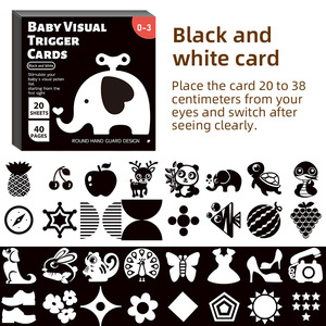 Tarjeta de Estimulación Visual en Blanco y Negro, Versión en Inglés, para Bebés de 0 a 3 Meses - Product Image 2