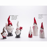 Ornement de bureau en céramique LED de Noël, figurine lumineuse de Père Noël, bonhomme de neige, renne, décoration de table de fête, décoration de la maison