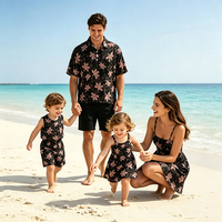 Combinaison à Bretelles pour Filles en Gros, Personnalisée ODM, Imprimé Floral Hawaïen, Combinaison Décontractée d'Été sans Manches pour Bébé, Vêtements de Famille