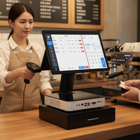 Terminal POS Layar Sentuh Ultra Tipis Mesin Kasir Komersial untuk Ritel Restoran Supermarket Grosir Stok Siap Kirim