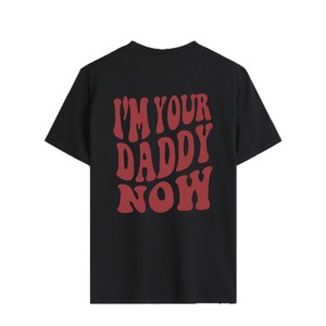 Popolare camicia americana retrò a maniche corte con stampa di lettere per donna, modello 'I'm YOUR DADDY', vestibilità ampia. - Product Image 3