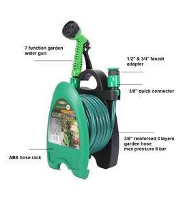 خرطوم مياه للحدائق صغير <span class=keywords><strong>2</strong></span> في <span class=keywords><strong>1</strong></span> محمول مثبت على الحائط 10 أمتار أنبوب مياه للشرفة والفناء الخلفي - Product Image 3