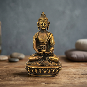 Statue de Bouddha Gautam en bronze faite à la main, artisanat traditionnel, décoration de table - Product Image 3