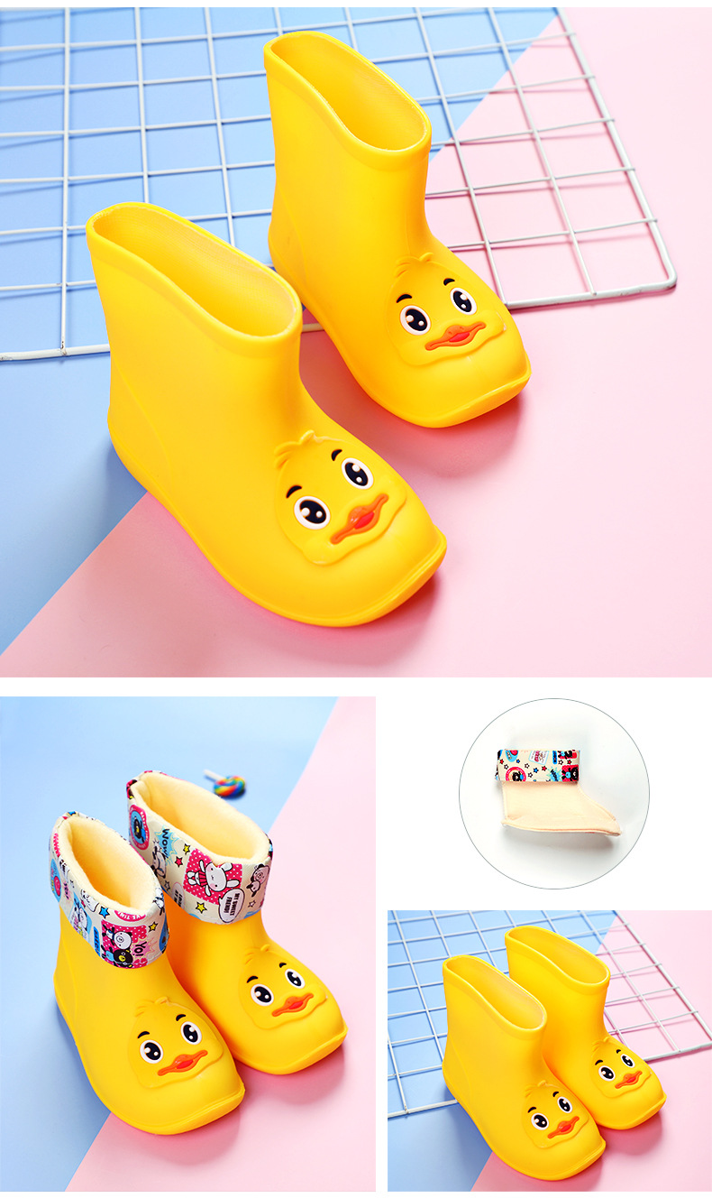 High Quality Newest Design Kids Rain Boots Shoes Girls Boys Waterproof Water Shoes Cartoon Non-Slip Children Rain Rubber Shoes