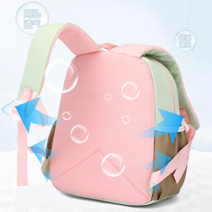 Fashionable Geometric Waterproof Ridge Protection Oxford <b>Backpack</b> Students <b>Large</b> Capacity Lightweight Design Kindergarten Small - Product Image 4