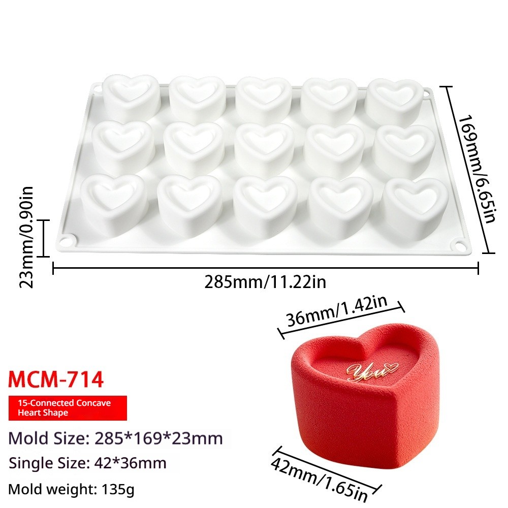 (15 coeurs concaves consécutifs 135g)mcm-714