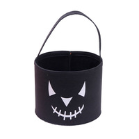 Panier de rangement en feutre pour bonbons d'Halloween, grande capacité, panier de rangement en forme de citrouille de dessin animé pour les fêtes