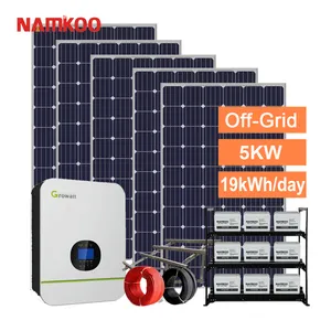 सस्ती कीमत पीवी 5000 वाट सौर ऑफ ग्रिड सिस्टम 5 किलोवाट ऑफ ग्रिड सौर ऊर्जा प्रणाली आवासीय के लिए 3 किलोवाट 5000W सौर पैनल किट