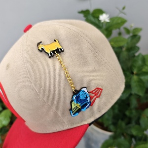 Hot Selling Factory Spot Paint Metal New Age Mexican <b>Hat</b> <b>Pin</b> Rhinestone Anime Baseball <b>Pin</b> Lapel Hard Enamel Badge - Product Image 3