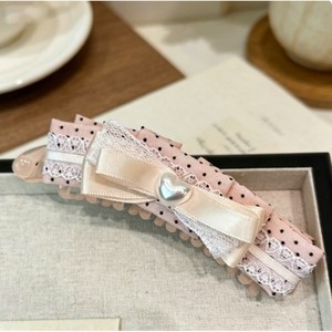Pinza para el pelo estilo coreano con lazo dulce de varias capas, encaje de lunares y corazón, elegante, versátil y que no se cae, un accesorio para el cabello. - Product Image 4