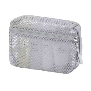 Durable Fashionable Nylon Mesh Cosmetic Bag Zipper Closure Large Capacity Portable Travel Transparent <b>Storage</b> Wash Bag for Women - Product Image 1