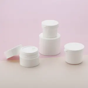 Vente en gros PP blanc 30g 50g 100g Crème hydratante ronde rechargeable Pots cosmétiques remplaçables avec inserts rechargeables