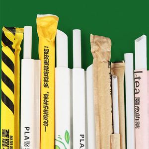 Eco Friendly Custom Color 6 8 12Mm Disposable PLA <b>Drinking</b> <b>Plastic</b> <b>Straw</b> Iced Drink PLA <b>Straw</b> Individually Wrapped Biodegradable - Product Image 1