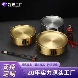 Stainless Steel Barbecue Warmer Alcohol Burner Heating Plate For Lamb Skewers Candle Heated Grill Circular Silver - Product Image 4