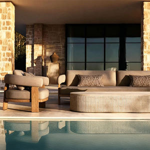 Ensemble de meubles d'extérieur <span class=keywords><strong>en</strong></span> teck au design moderne, ensemble de canapés <span class=keywords><strong>en</strong></span> teck avec coussins pour jardin, patio, cour, hôtel, villa, salon - Product Image 1