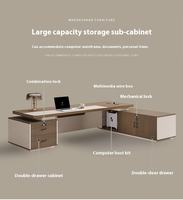 Grande Chaise de Bureau Moderne et Table de Direction en Bois Durable pour Manager d'Entreprise