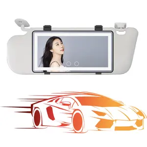 2021 New Product Black/White Rechargeable Battery Mirror Car Visor Makeup Mirror Four Side Light 60pcs LED Lights Mirror