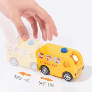 Vente directe du fabricant Puzzle de dessin animé amusant Inertia mini voiture à tirer parent-enfant interactive bébé voiture jouet en bois pour enfants - Product Image 1