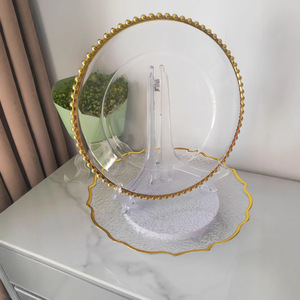 13 inç Şeffaf Plastik Gül Altın Kaplama Modern Minimalist Tepsi Meyve Tabağı Düğün Ziyafet Tabağı Dekoratif Servis Tabağı - Product Image 5