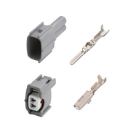 Conector de enchufe de arnés de cable de boquilla de inyector de aceite hembra impermeable automático de 2 pines con terminales 6189-0611