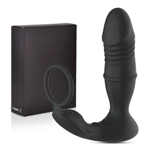 Factory Wholesale Crystal Anal Plug Telephone Control Telescopic Anal Plug Silicone & ABS Remote Control Prostate Massage
