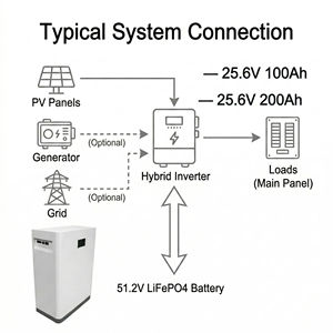 Batería Solar Doméstica de 51.2V LiFePO4 8kWh, Sistema de Almacenamiento de Energía Montado en Pared, RS485 CAN Bus, Fuente de Alimentación de Respaldo Fuera de la Red, Función UPS - Product Image 2