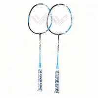 Raquette de badminton personnalisée, poignée en PVC, légère, durable, lot de 2, cadre en alliage d'aluminium, manche en acier, haute rigidité, sac à balles