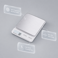 Balanza Electrónica de Alta Precisión, 3 kg, Precisión de 0,5 g, para Joyería, Repostería y Cocina, Diseño Delgado de Acero Inoxidable, Pantalla LCD Retroiluminada, Portátil