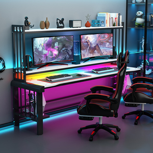 YZ 2023 Chơi Game Tốt Nhất PC Bàn Hiện Đại LED Chơi Game Bảng Ergonomic nối dài Nhỏ Phòng Văn Phòng Kim Loại Máy Tính Bàn escritorio Trò Chơi - Product Image 5