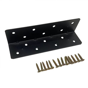 Soporte de Esquina para Cama de Metal Negro, Conector de Estante de Ángulo Recto de 90 Grados, Soporte de Refuerzo con Tornillos - Product Image 1