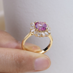 Anillo de oro de 18 quilates con piedra preciosa tallada en forma de pera MSR-2191 para mujer - Product Image 6