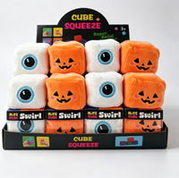 Jouet en peluche cube Halloween super solide à presser, sensoriel, anti-stress avec expressions mignonnes et effrayantes – Vente en gros