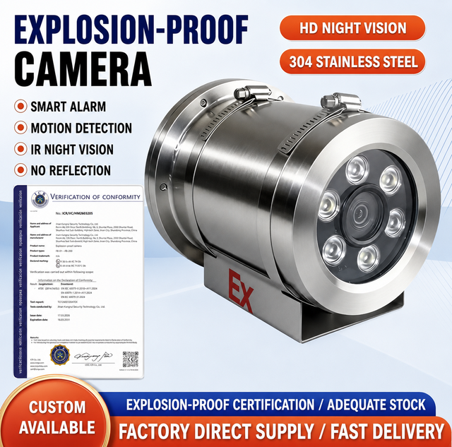 4MP HD Explosion-proof Solar Security Camera with Night Vision SD Card PoE IR100m 360 View IP66 Waterproof & Two-Way Audio