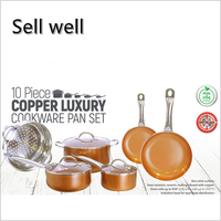 Copper Color Non Stick Pan Set, Double Bottom Pan Set