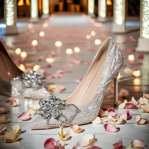 Tacones de aguja dorados de lujo con cristales de diamantes de imitación, antideslizantes, de 6CM/8CM/10CM, para boda, primavera/verano, de moda, con cobertura alta - Product Image 2