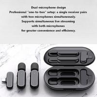 Microphone sans fil LT-08, double micro avec étui de charge pour iPhone et Android, Plug & Play pour le streaming en direct