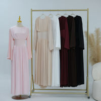 Élégante Robe Longue Abaya en Chiffon et Polyester avec Corsage Corset, Vêtement Islamique d'Été, Jupe Fluide Modeste, Robe de Mariage Musulmane pour Femmes