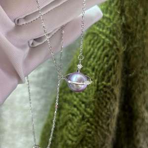 Collier en argent pur S925 avec ruban et nœud, doux, délicat, élégant, à la mode, perle personnalisée pour un style unique, chaîne de pull - Product Image 1