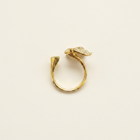 Bague abeille en or jaune 18 carats avec diamant hexagonal de 1,06 ct cultivé en laboratoire