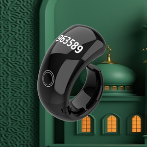 Digital Hand <span class=keywords><strong>Tally</strong></span> <span class=keywords><strong>Clicker</strong></span> électronique Finger Tasbeeh Counter 5 Alarmes de prière quotidiennes App Control Wireless Charging Alarm Clock - Product Image 2